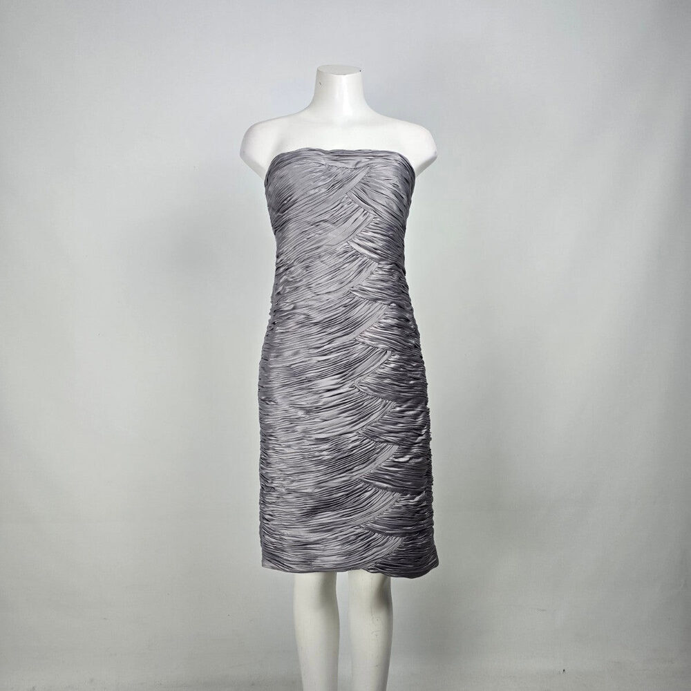 YoYo Silver Silky Ruched Mini Party Dress Size 12
